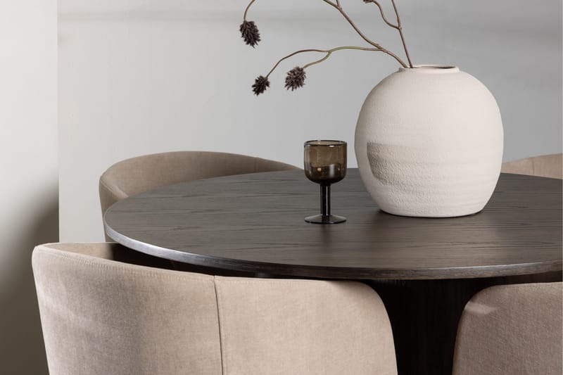 Olivia Matgrupp 110 cm Rund med 4 Berit stolar - Beige - Möbler - Bord & matgrupper - Matgrupper