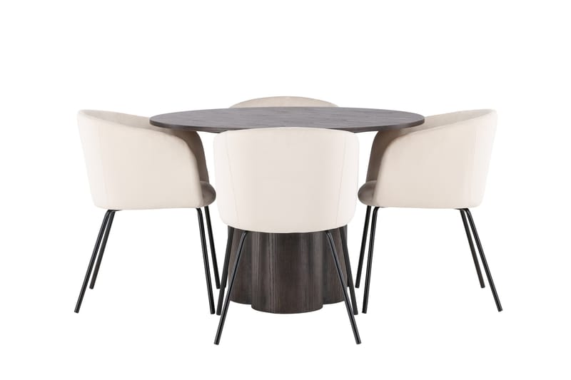 Olivia Matgrupp 110 cm Rund med 4 Berit stolar, Beige