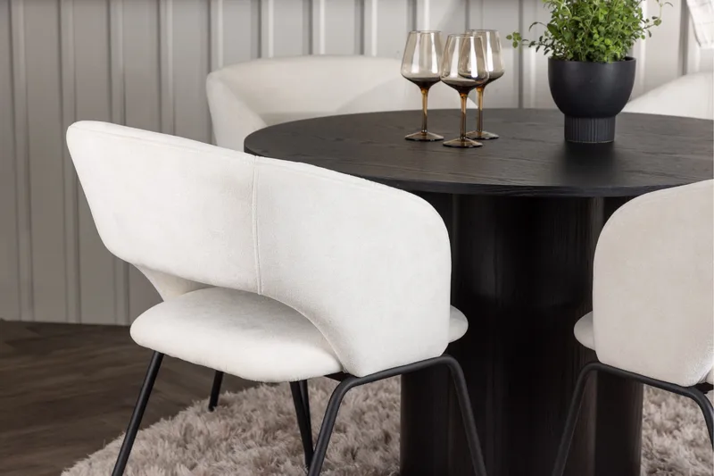 Olivia Matgrupp 110 cm Rund med 4 Day Stolar - Svart - Möbler - Bord & matgrupper - Matgrupper