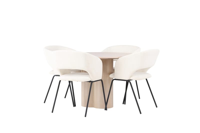 Olivia Matgrupp 110 cm Rund med 4 Day stolar - Whitewash - Möbler - Bord & matgrupper - Matgrupper