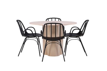 Olivia Matgrupp 110 cm Rund med 4 Dyrön stolar