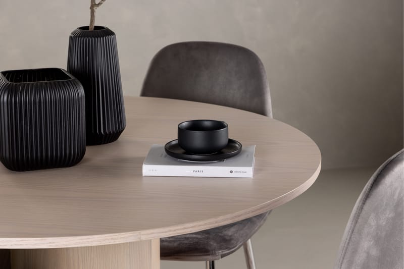 Olivia Matgrupp 110 cm Rund med 4 Eva stolar - Whitewash - Möbler - Bord & matgrupper - Matgrupper