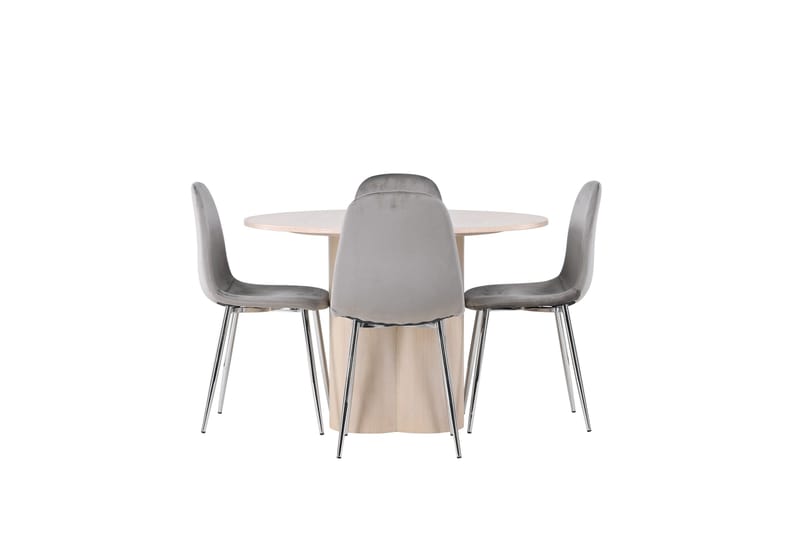 Olivia Matgrupp 110 cm Rund med 4 Eva stolar, Whitewash
