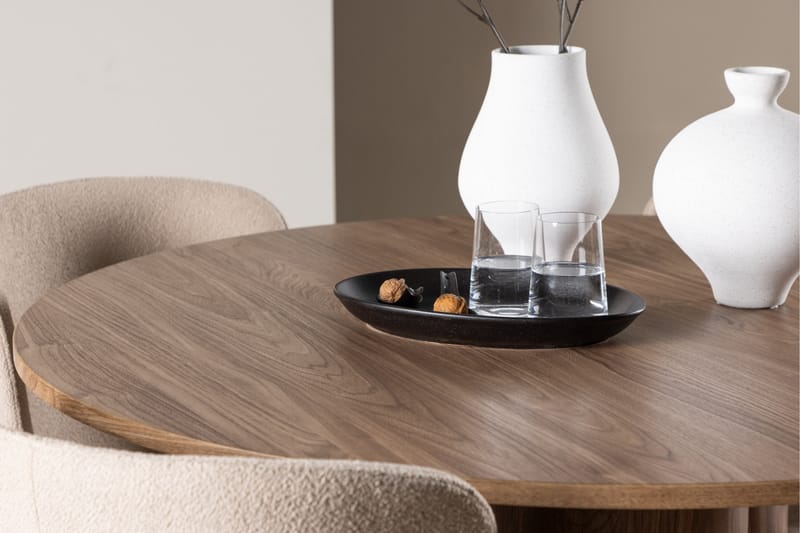 Olivia Matgrupp 110 cm Rund med 4 Modesto stolar - Mocca/Beige - Möbler - Bord & matgrupper - Matgrupper