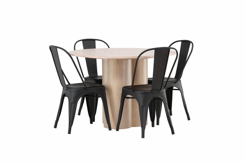 Olivia Matgrupp 110 cm Rund med 4 Tempe Stolar - Svart - Möbler - Bord & matgrupper - Matgrupper