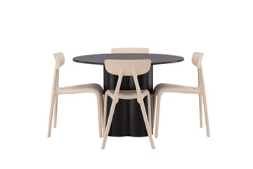 Olivia Matgrupp 110 cm Rund med 4 Ursholmen Stolar - Beige - Möbler - Bord & matgrupper - Matgrupper