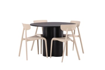 Olivia Matgrupp 110 cm Rund med 4 Ursholmen Stolar - Beige - Möbler - Bord & matgrupper - Matgrupper
