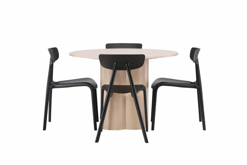 Olivia Matgrupp 110 cm Rund med 4 Ursholmen stolar - Whitewash - Möbler - Bord & matgrupper - Matgrupper