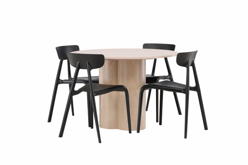 Olivia Matgrupp 110 cm Rund med 4 Ursholmen stolar - Whitewash - Möbler - Bord & matgrupper - Matgrupper