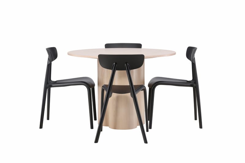 Olivia Matgrupp 110 cm Rund med 4 Ursholmen stolar, Whitewash