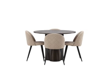 Olivia Matgrupp 110 cm Rund med 4 Velvet stolar