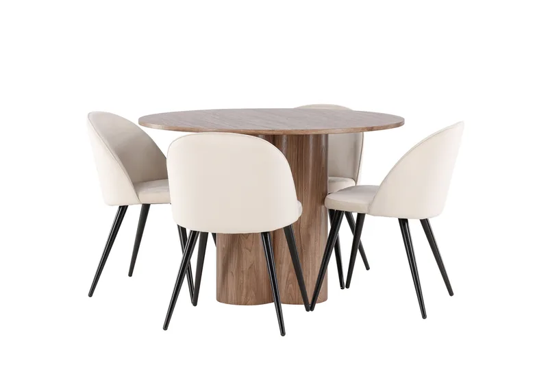 Olivia Matgrupp 110 cm Rund med 4 Velvet stolar, undefined