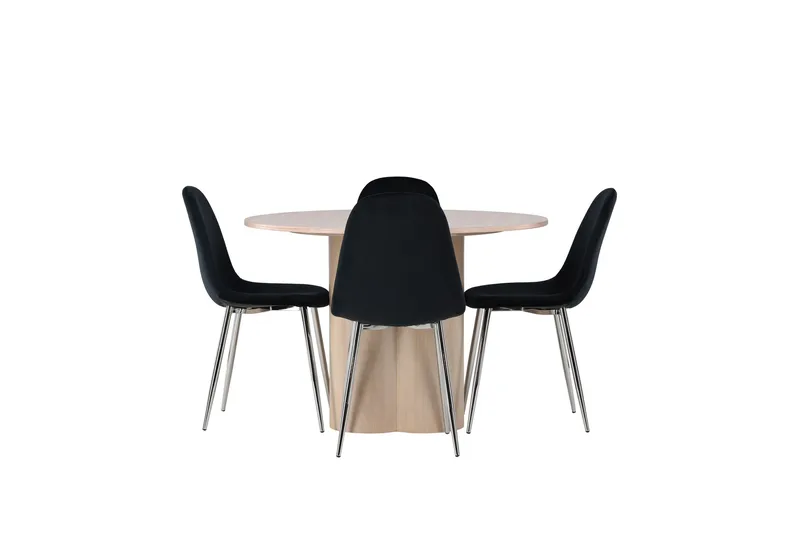 Olivia Matgrupp 110 cm Rund med 4 Polar stolar, Whitewash