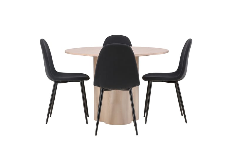 Olivia Matgrupp 110 cm Rund med 4 Polar stolar, Whitewash
