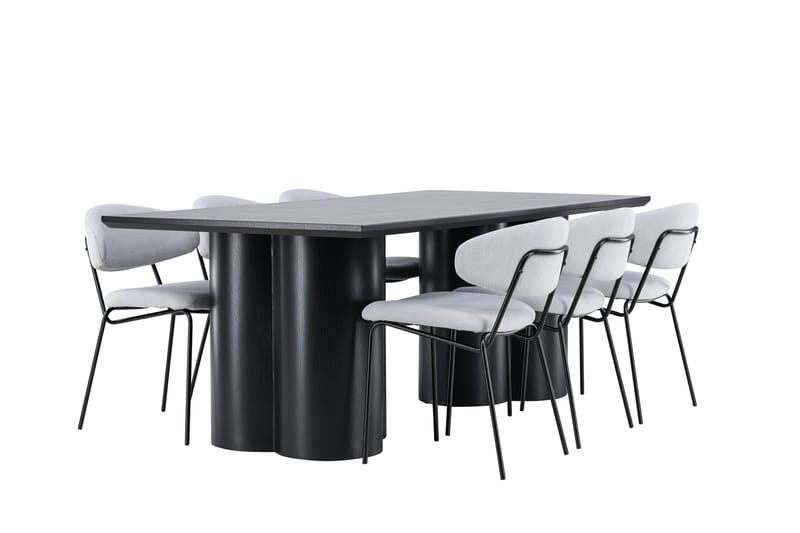 Olivia Matgrupp 210 cm Rektangulär med 6 Chico stolar - Möbler - Bord & matgrupper - Matgrupper