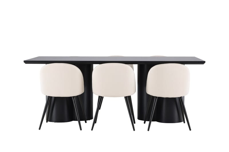 Olivia Matgrupp 210 cm Rektangulär med 6 Velvet stolar - Möbler - Bord & matgrupper - Matgrupper