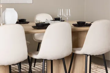 Olivia Matgrupp 210 cm Rektangulär med 6 Polar stolar - Whitewash/Beige - Möbler - Bord & matgrupper - Matgrupper