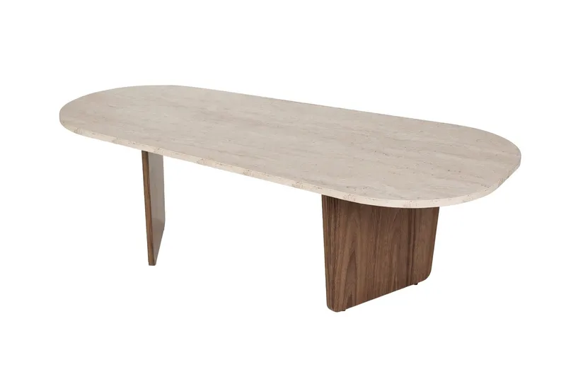 Omari Soffbord 130 cm - Travertin och valnöt - Möbler - Bord & matgrupper - Soffbord