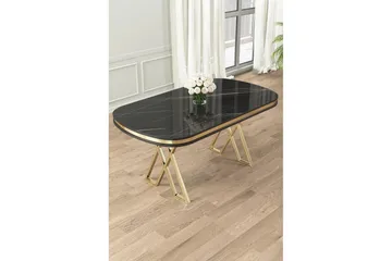 Omin Matbord 168 cm Oval - Svart Marmor/Guld - Möbler - Bord & matgrupper - Matbord & köksbord