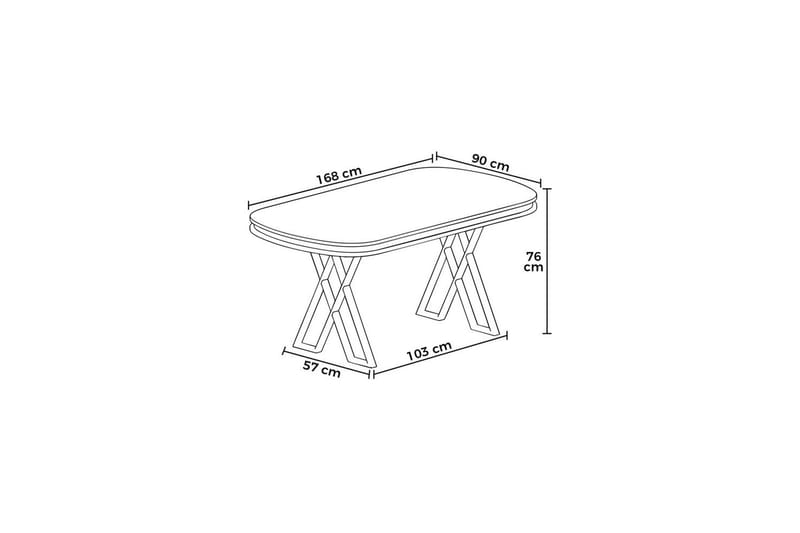 Omin Matbord 168 cm Oval - Svart Marmor/Guld - Möbler - Bord & matgrupper - Matbord & köksbord