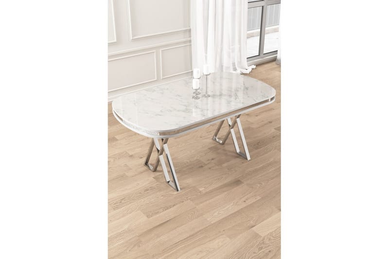 Omin Matbord 168 cm Rektangulär - Vit Marmor/Krom - Möbler - Bord & matgrupper - Matbord & köksbord