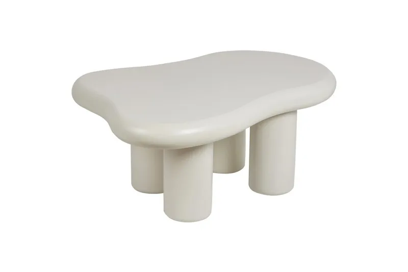 Ondle Asymmetriskt Soffbord 92 cm i Trä med Organisk Form - Vit - Möbler - Bord & matgrupper - Soffbord