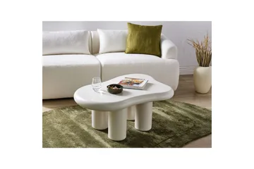 Ondle Asymmetriskt Soffbord 92 cm i Trä med Organisk Form - Vit - Möbler - Bord & matgrupper - Soffbord