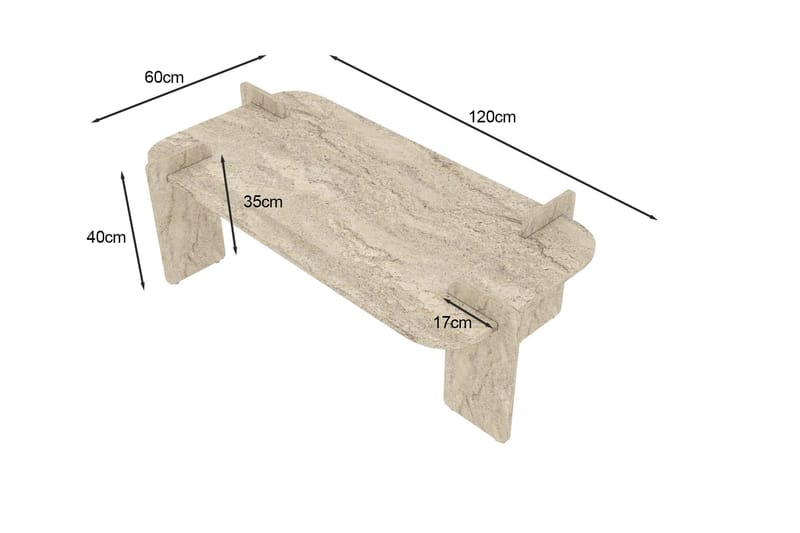 Osmiric Soffbord 120 cm Rektangulär - Travertin - Möbler - Bord & matgrupper - Soffbord