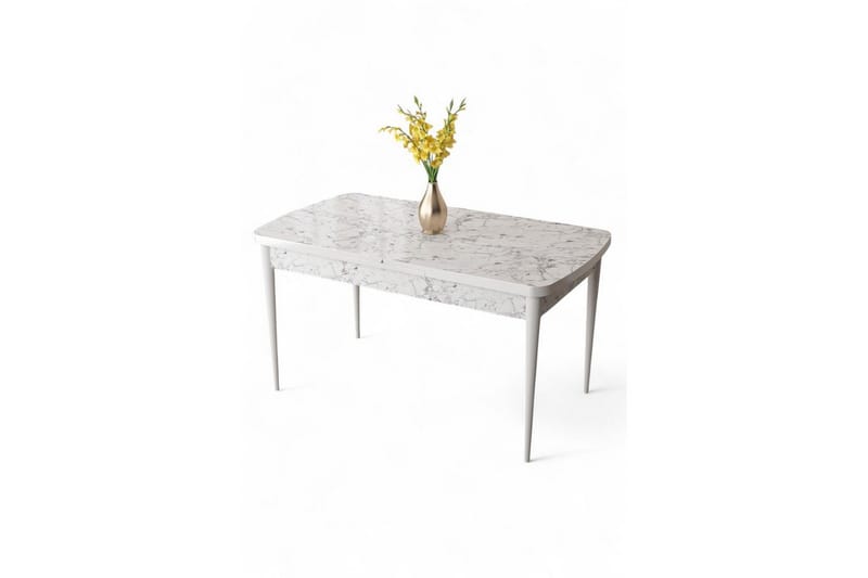 Ostwerwal Matbord 132 cm Rektangulär - Vit Marmor/Vit - Möbler - Bord & matgrupper - Matbord & köksbord