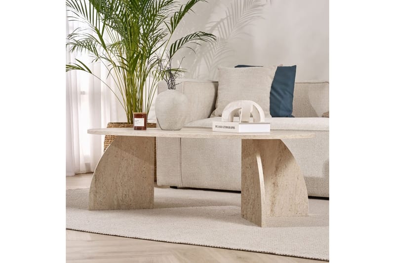 Osyra Soffbord 120 cm - Travertine - Möbler - Bord & matgrupper - Soffbord