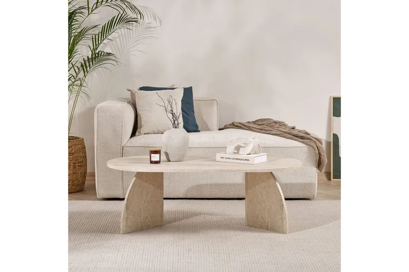 Osyra Soffbord 120 cm - Travertine - Möbler - Bord & matgrupper - Soffbord