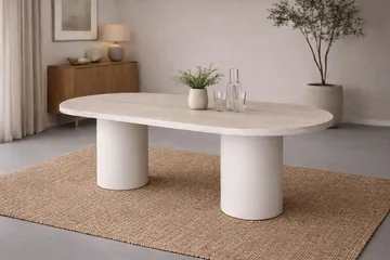 Ovalt Matbord Narvik 200 cm - Beige - Möbler - Bord & matgrupper - Matbord & köksbord