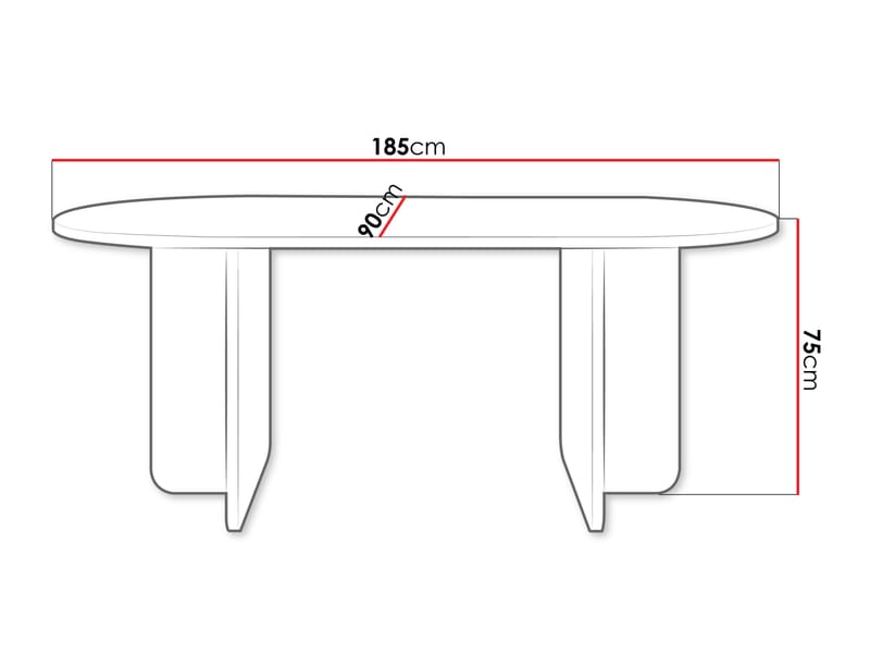 Ovren Matbord 185 cm - beige - Möbler - Bord & matgrupper - Matbord & köksbord