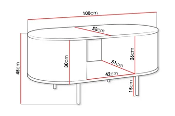 Pantego Soffbord 100x52 cm - Brun - Möbler - Bord & matgrupper - Soffbord
