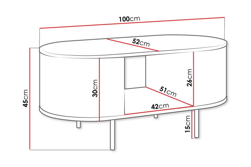 Pantego Soffbord 100x52 cm - Brun - Möbler - Bord & matgrupper - Soffbord