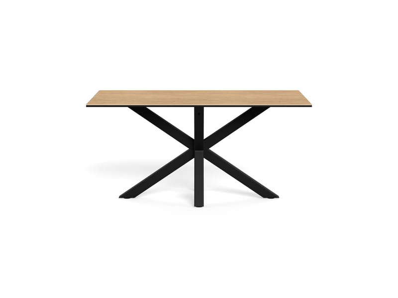Parkins Rektangulärt Matbord 160 cm i Glas med Keramikskiva, Ek- och Metallutseende - Svart - Möbler - Bord & matgrupper - Matbord & köksbord