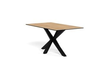 Parkins Rektangulärt Matbord 160 cm i Glas med Keramikskiva, Ek- och Metallutseende - Svart - Möbler - Bord & matgrupper - Matbord & köksbord