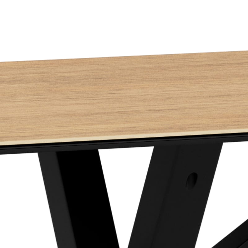 Parkins Rektangulärt Matbord 160 cm i Glas med Keramikskiva, Ek- och Metallutseende - Svart - Möbler - Bord & matgrupper - Matbord & köksbord