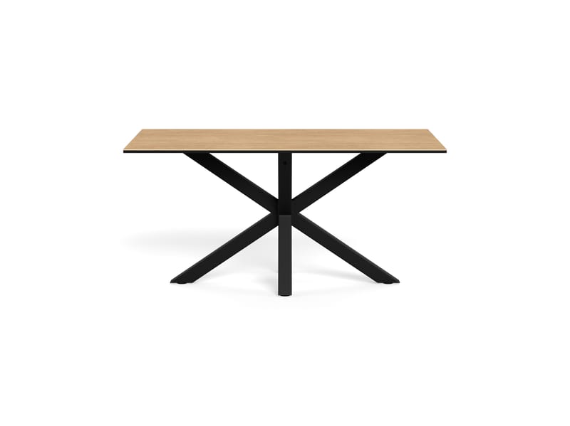 Parkins Rektangulärt Matbord 160 cm i Glas med Keramikskiva, Ek- och Metallutseende - Svart - Möbler - Bord & matgrupper - Matbord & köksbord