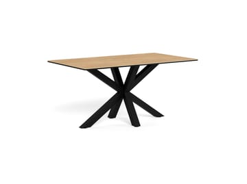 Parkins Rektangulärt Matbord 160 cm i Glas med Keramikskiva, Ek- och Metallutseende - Svart - Möbler - Bord & matgrupper - Matbord & köksbord