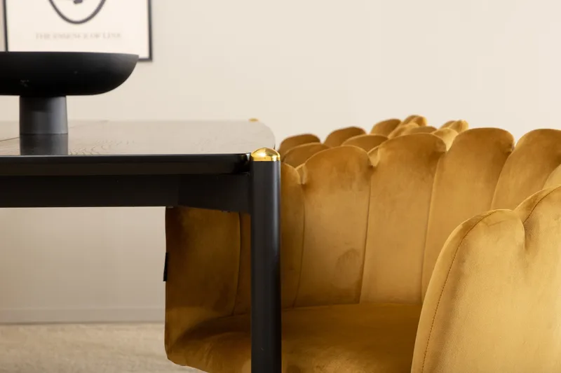 Pelle Matgrupp 190 cm Rektangulär med 6 Limhamn stolar - Svart - Möbler - Bord & matgrupper - Matgrupper