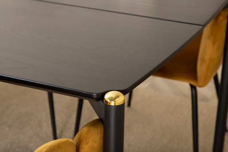 Pelle Matgrupp 190 cm Rektangulär med 6 Limhamn stolar - Svart - Möbler - Bord & matgrupper - Matgrupper