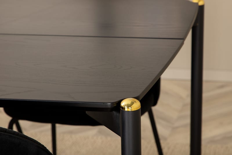 Pelle Matgrupp 190 cm Rektangulär med 6 Wrinkles stolar - Svart - Möbler - Bord & matgrupper - Matgrupper