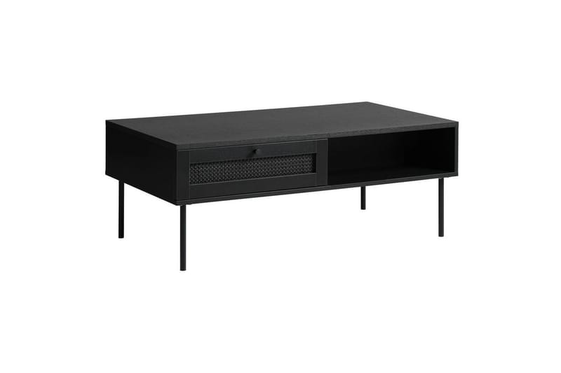 Pensacola 110 cm Rektangulärt Soffbord med Lådor i Målat Trä - Svart - Möbler - Bord & matgrupper - Soffbord