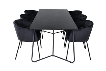 Petra Matbord 190 cm med 6 Berit Karmstol med Armstöd - Möbler - Bord & matgrupper - Matgrupper