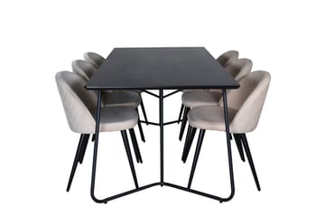 Petra Matbord 190 cm med 6 Velvet Stitches Matstol - Möbler - Bord & matgrupper - Matgrupper