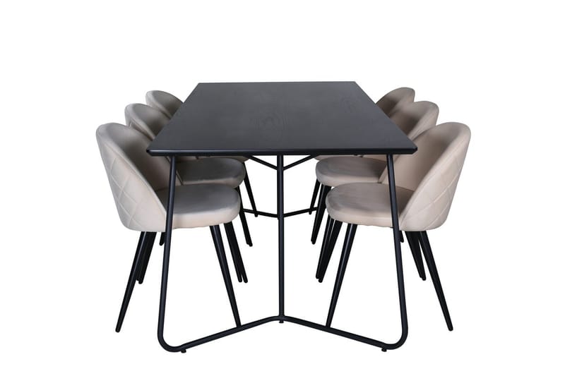 Petra Matbord 190 cm med 6 Velvet Stitches Matstol - Möbler - Bord & matgrupper - Matgrupper