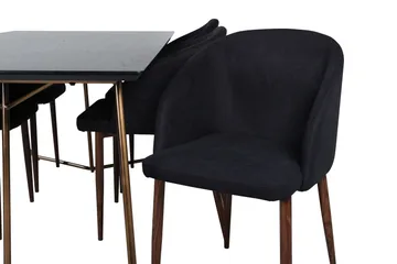 Petra Matgrupp 190 cm Rektangulär med 6 Arch stolar - Svart - Möbler - Bord & matgrupper - Matgrupper
