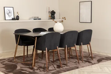 Petra Matgrupp 190 cm Rektangulär med 6 Arch stolar - Svart - Möbler - Bord & matgrupper - Matgrupper
