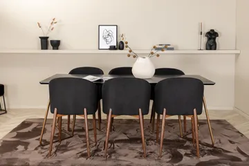 Petra Matgrupp 190 cm Rektangulär med 6 Arch stolar - Svart - Möbler - Bord & matgrupper - Matgrupper